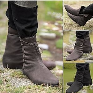 Vintage Middeleeuws Renaissance Schoenen Platte jazzlaarzen Schoenen draaien Piraat Viking Ranger Elf Voor heren Dames Uniseks Boogschieten Effen Halloween Prestatie Casual / Dagelijks LARP Schoenen Lightinthebox