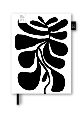Pepa Lani A5 Zwart Wit Bladeren Agenda 2026