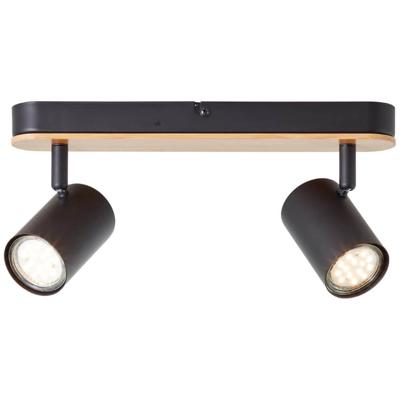 Brilliant PlafondlampNiels zwart met hout - 99763/76