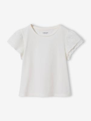 T-shirt met korte mouwen voor meisjes ecru