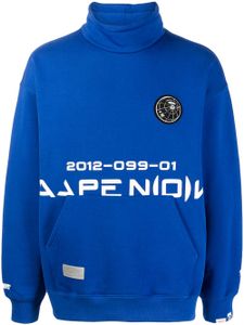 AAPE BY *A BATHING APE® sweat imprimé à col montant - Bleu