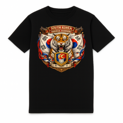 FC ELEVEN - Zuid-Korea Taegkeuk Warriors Heavy T-Shirt - Zwart