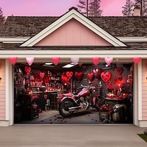 Valentijnsdag verrassing outdoor garagedeur cover banner grote achtergrond decoratie voor outdoor garagedeur huis wanddecoraties evenement party parade Lightinthebox