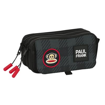 Pennenetui met 3 vakken Paul Frank Campers Zwart (21,5 x 10 x 8 cm)