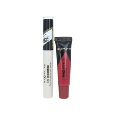 Max Factor Eye Brightening Mascara + Max Effect Lip Gloss - For Green Eyes - Rubylicious Max Factor Eye Brightening Mascara + Max Effect Lip Gloss - For Green Eyes - Rubylicious