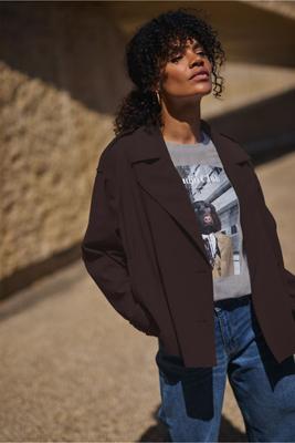 Cato bonded trenchcoat - espresso - 13191