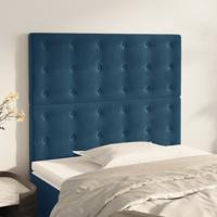 Hoofdborden 2 st 100x5x78/88 cm fluweel donkerblauw