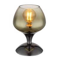 Globo Gunmetal tafellampMaxy met amber glas Ø 15cm - 15548T3
