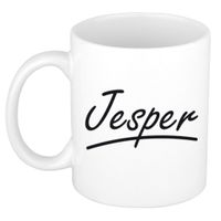 Naam cadeau mok / beker Jesper met sierlijke letters 300 ml - thumbnail