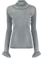 Melitta Baumeister circle-cuff sheer top - Gris