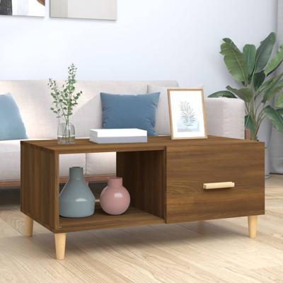Salontafel 89,5x50x40 cm bewerkt hout bruin eikenkleur