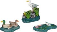 Heron and ducks 3 stuks l4xb2,5xh4cm - Luville