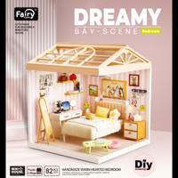 Dreamy mini house Slaapkamer Bedroom met ledlamp DIY Modelbouw Knutselen Dreamy mini house Slaapkamer Bedroom met ledlamp DIY Modelbouw Knutselen