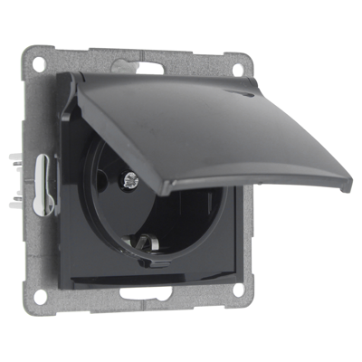 Q-Link S2 Contactdoos | 1-voudig | Randaarde | Antraciet - 66.083.44