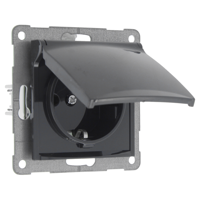 Q-Link S2 Contactdoos | 1-voudig | Randaarde | Antraciet - 66.083.44
