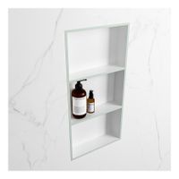 Wandnis Solid Surface Easy | In- en opbouw | 30x60x8 cm | 3 vakken | Greey/Talc
