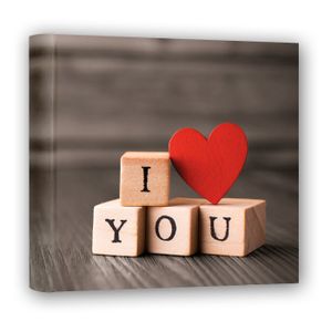 Fotoboek/fotoalbum I Love You met 30 paginas 24 x 24 x 3 cm