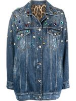 Dolce & Gabbana veste en jean à ornements strassés - Bleu