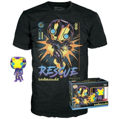 Pop! and Tee: Marvel - Rescue Blacklight T-Shirt Size L