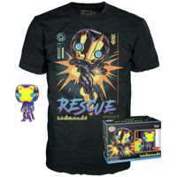 Pop! and Tee: Marvel - Rescue Blacklight T-Shirt Size L
