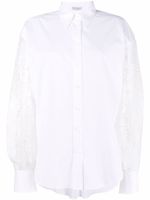 Brunello Cucinelli chemise en broderie anglaise à design à empiècements - Blanc