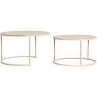 Salontafel Sadar Set van 2 Zand 65X38+75X42 Cm Salontafel Sadar Set van 2 Zand 65X38+75X42 Cm