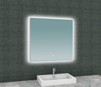 Badkamerspiegel Soul | 80x80 cm | Rechthoekig | Indirecte LED verlichting | Touch button | Met verwarming