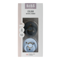 Fopspeen maat 2 iron / baby blue natural rubber 2 Stuks