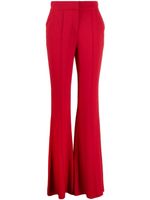 Elie Saab pantalon évasé en crêpe à taille haute - Rouge