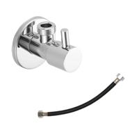 Hoekstopkraan SaniClear Talpa | Met flexibele aansluitslang (30 cm) | 1/2x1/2" | Chroom-zwart