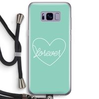 Forever heart pastel: Samsung Galaxy S8 Plus Transparant Hoesje met koord