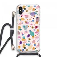 Terrazzo Memphis Pink: iPhone XS Max Transparant Hoesje met koord