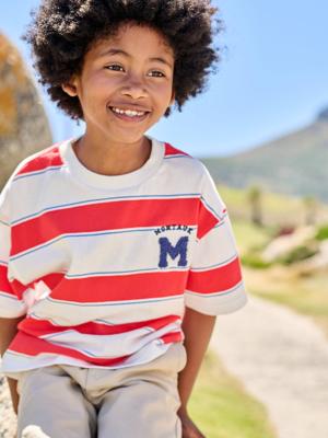 Gestreept t-shirt voor jongens rood, gestreept