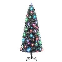 VidaXL Voorverlichte kerstboom met standaard en led 240 cm glasvezel