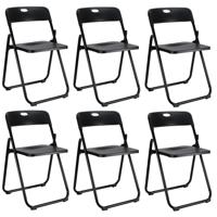 Klapstoel voor buiten/binnen - 6x - zwart - 47 x 73 cm - stevig kunststof - Bijzet stoelen - Vouwsto Klapstoel voor buiten/binnen - 6x - zwart - 47 x 73 cm - stevig kunststof - Bijzet stoelen - Vouwsto