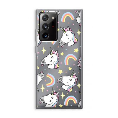 Rainbow Unicorn: Samsung Galaxy Note 20 Ultra / Note 20 Ultra 5G Transparant Hoesje