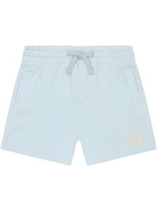 Dolce & Gabbana Kids short de sport à logo brodé - Bleu