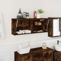 Badkamerwandkast 100x25x40 cm bewerkt hout gerookt eikenkleurig