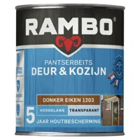Rambo Pantserbeits Deur & Kozijn Transparant Hoogglans - Donker Eiken