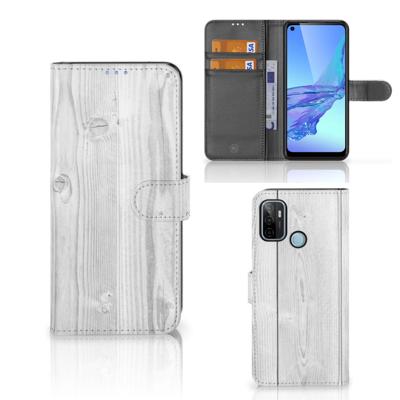 OPPO A53 | OPPO A53s | Book Style Case | White Wood