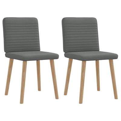 Eetkamerstoelen 2 st stof donkergrijs