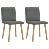 Eetkamerstoelen 2 st stof donkergrijs - thumbnail