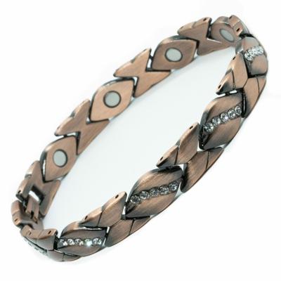 Dames magneet armband - 99,8% Koper met Rhinestone