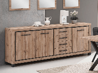Dressoir ELEGA 3 deuren 4 lades canadese eik