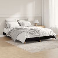 Bedframe bewerkt hout zwart 135x190 cm - thumbnail