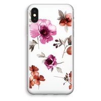 Geschilderde bloemen: iPhone X Transparant Hoesje