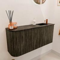 Toiletmeubel Mondiaz Joya Dlux | 91.6 cm | Meubelkleur Shadow | Faye wastafel Lava Wasbak Rechts | 1 kraangat