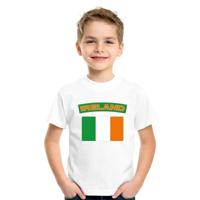 Supporters kleding - t-shirt van vlag Ierland - wit - voor kinderen - korte mouwen - sport