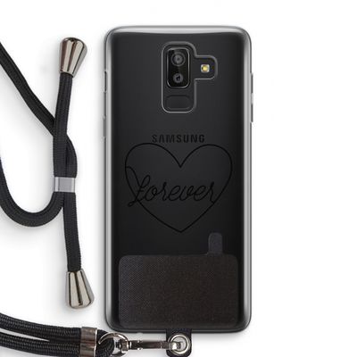 Forever heart black: Samsung Galaxy J8 (2018) Transparant Hoesje met koord