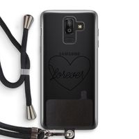 Forever heart black: Samsung Galaxy J8 (2018) Transparant Hoesje met koord